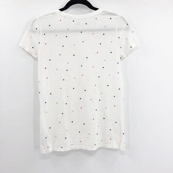 GAP Womens Favorite Print Crewneck T-Shirt White Multi Stars Size Small - Picture 3 of 5
